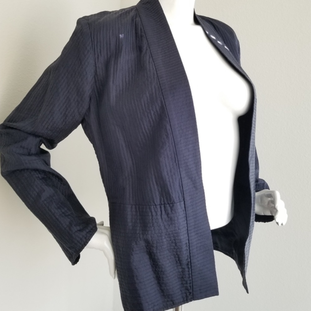 Eileen fisher navy blue silk lightweight jacket sz medium